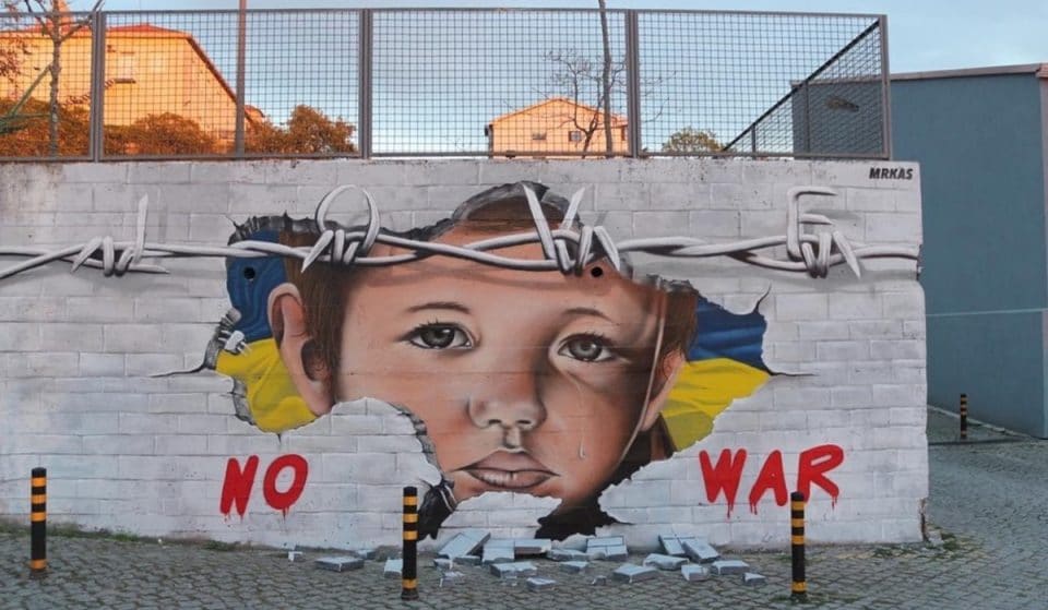 Há um novo mural em homenagem ao povo e às crianças da Ucrânia
