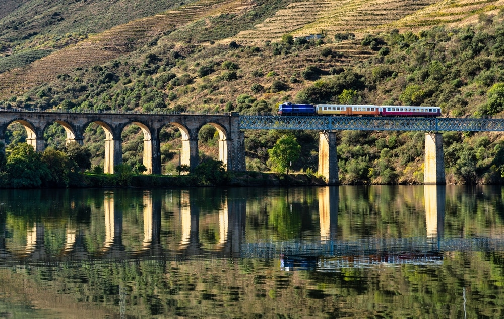 Vista para o Comboio Histórico do Douro, um dos passeios mais bonitos para se fazer no Norte de Portugal