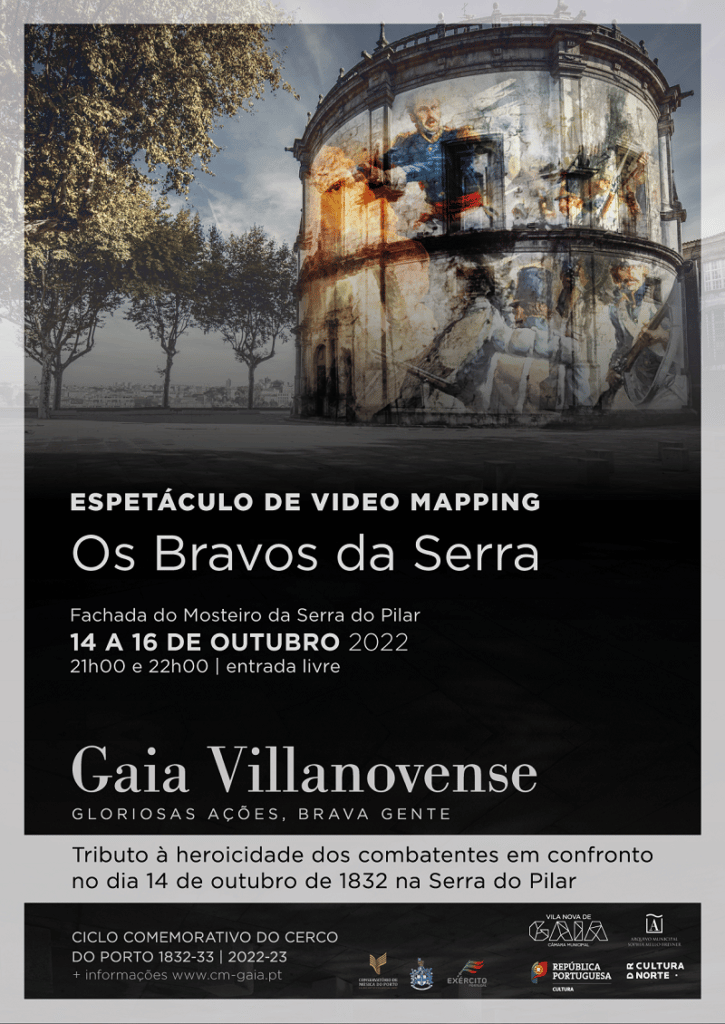 A fachada do Mosteiro da Serra do Pilar vai acolher um espetáculo de video mapping